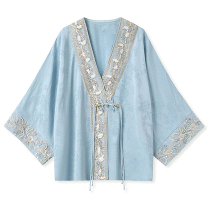 High-End National Style Beaded Jacket | Elegant Light Luxury Jacquard Top