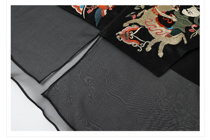 2026 New Chinese Style Silk Embroidered Mesh Patchwork Vintage Vest