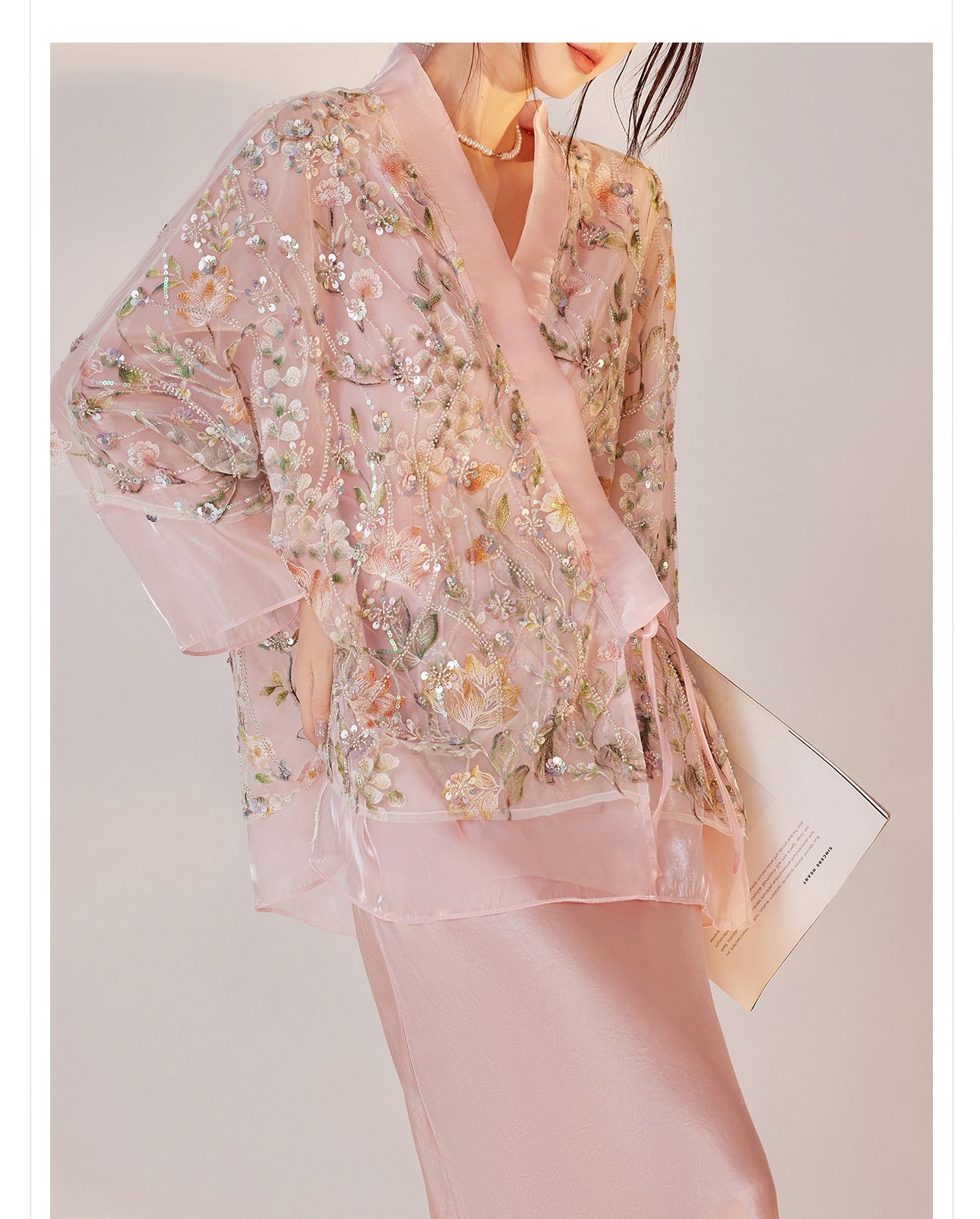 New Chinese Style Beaded Sequin Embroidered Light Luxury Elegant Top