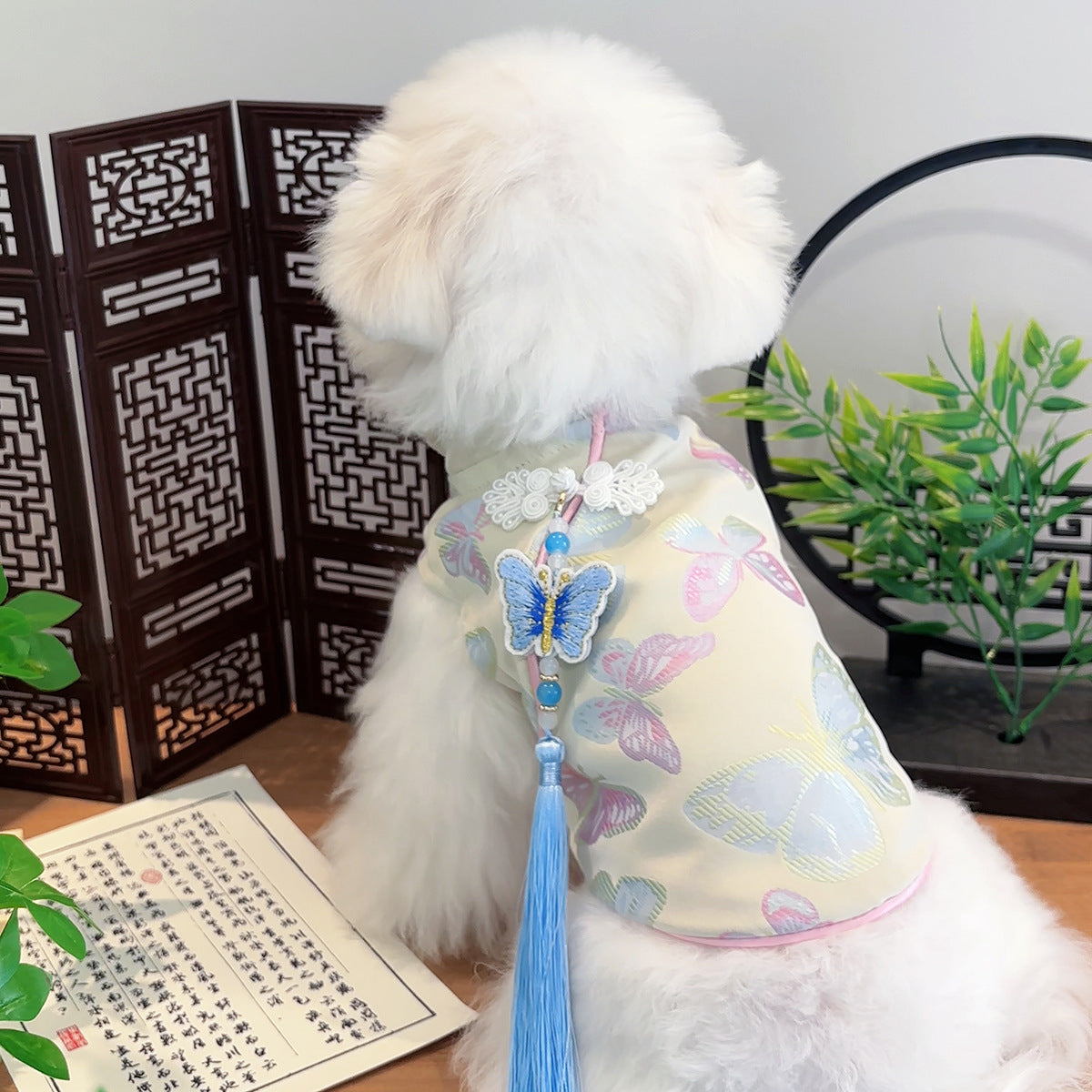 New Chinese Style Autumn Winter Pet Cheongsam for Small Medium Dogs