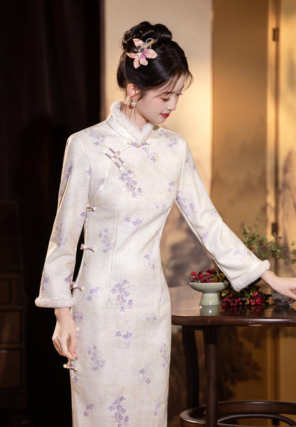 Elegant Improved Qipao – New Chinese Gentle Retro Winter Style