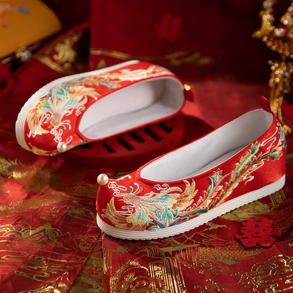 Autumn 2025 Hanfu Shoes — Bride Xiuhe Shoes with Inner Height for Women