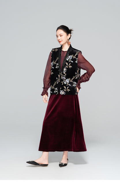 Sophisticated Heavy Embroidery Sequin Vest