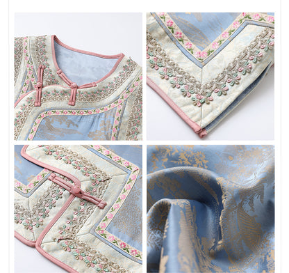 New Chinese Style Heavy Embroidery Rayon Vest for Women