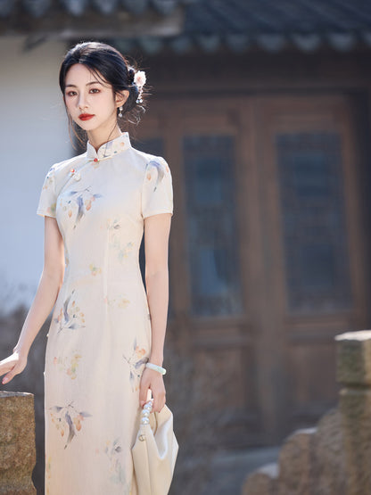 New Chinese Style Cheongsam – High-End Slim Fit Daily Dress