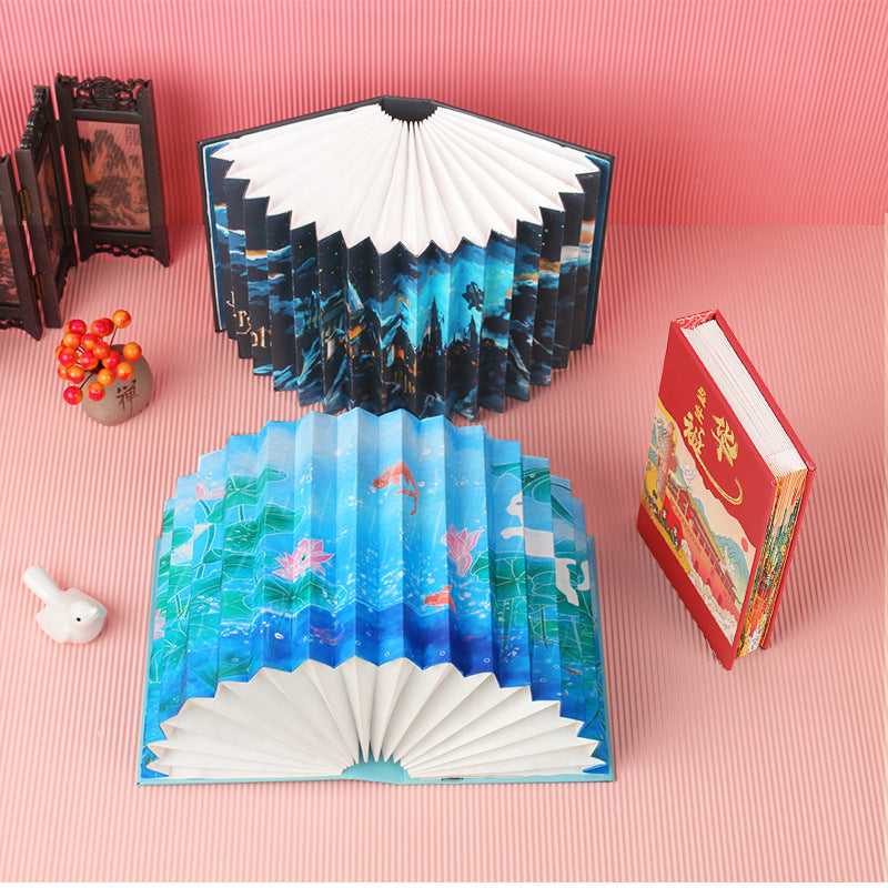 Creative 3D Night Light Foldable Fan Book Lamp for Bedroom