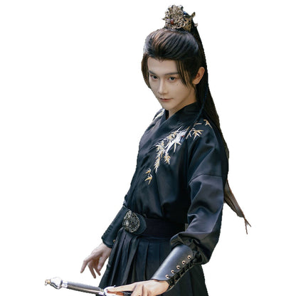 Men's Black Hanfu Wei Jin Swordsman Style Ancient Chinese Outfit