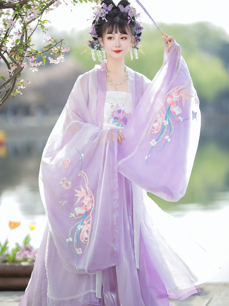 Oriental Ancient Hanfu — Restored Fairy Purple Spring Summer Set