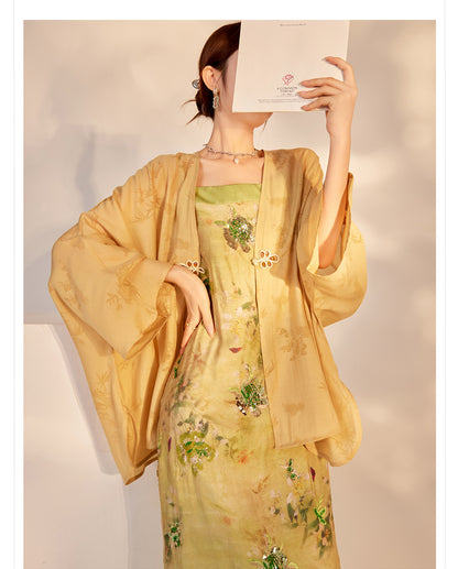 Elegant New Chinese Style High-End Women's Long Sleeve Loose Coat