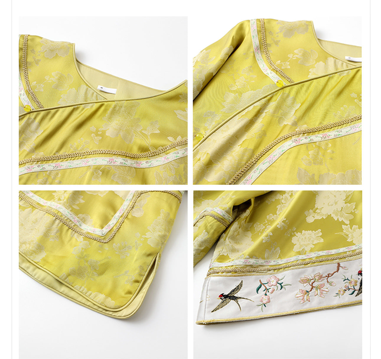 Elegant Yellow Jacquard Rayon Shirt New Chinese Style Top 2026