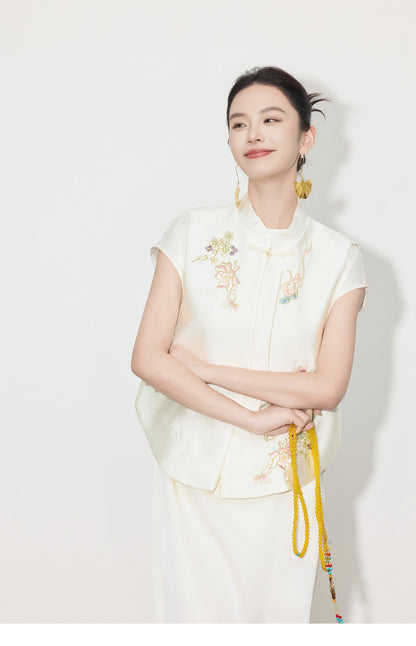 Elegant Chinese Style Design Sense Vest Top