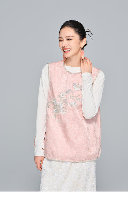 Stylish Heavy Embroidery Vest for Women