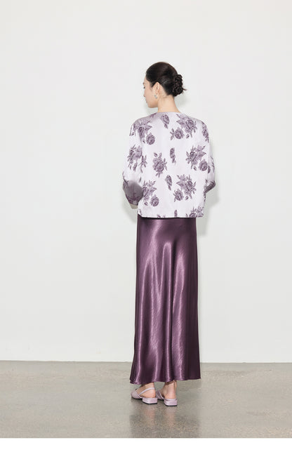 High-End Stylish Satin Jacquard Jacket for Women