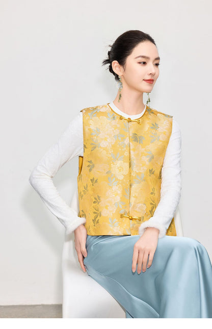 Stylish Retro Jacquard Vest for Women