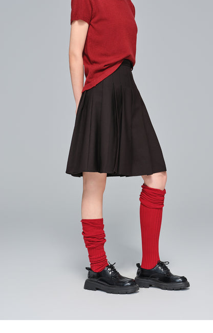 Early Autumn High-Waist Pleated Blazer Skirt