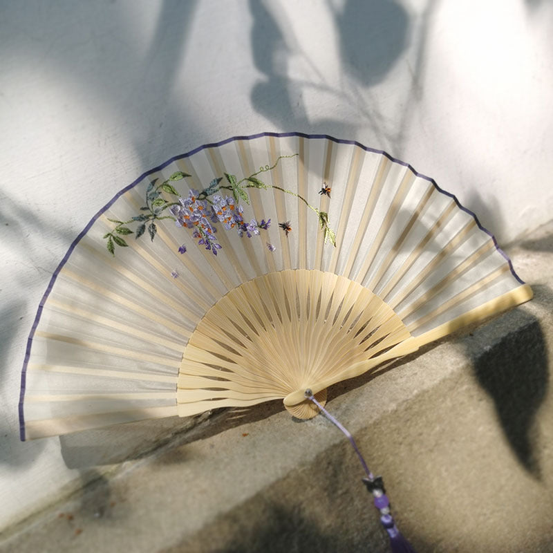 Handmade Suzhou Embroidery Folding Fan — Chinese Style Craft Gift