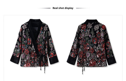 High-End New Chinese Style Embroidered Sequin Coat | Elegant National Top