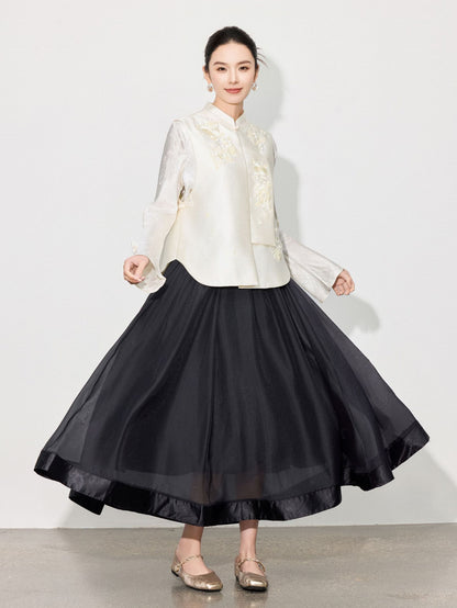 High-End Solid Color Long Skirt — Timeless A-Line Silhouette