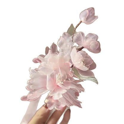 Pure Desire Powder Fairy Daily Silk Flower Hair Clip Side Clip Hanfu