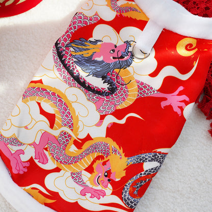 Pet Northeast Large Floral Coat Warm Cotton Jacket for Dogs & Cats