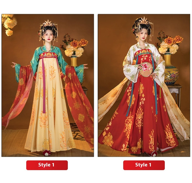 Oriental Ancient Hanfu Set — Spring Flowing Hezi Skirt Outfit