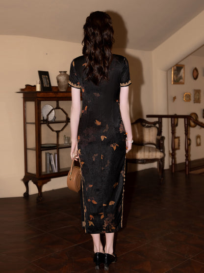 Black Dream Cheongsam – Youth High-End Slim Fit Dress