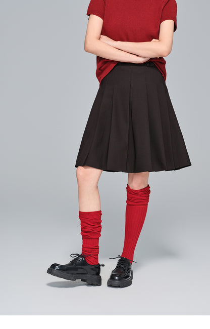 Early Autumn High-Waist Pleated Blazer Skirt