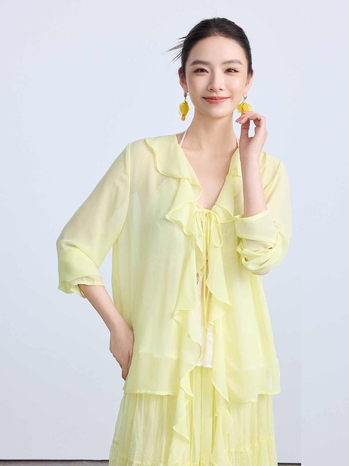 Lightweight Flowing Chinese Style Long Sleeve Top