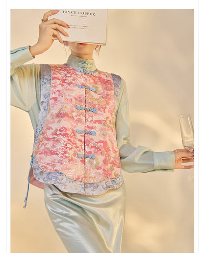 Jacquard Sequin Tank Top – Elegant National Style Women's Wear