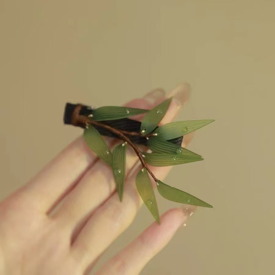 Bamboo Leaf Hair Clip New Chinese Style Hanfu Vintage Duckbill Clip