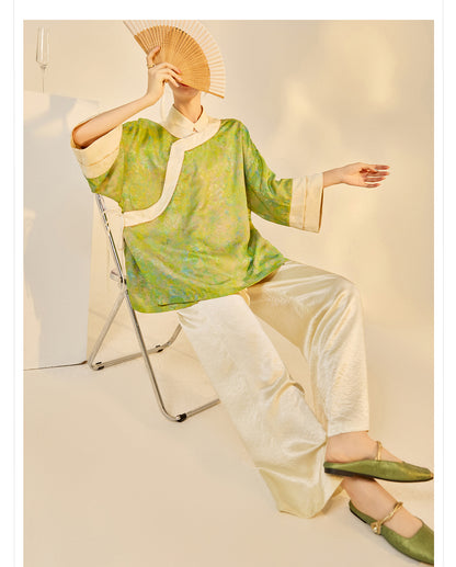 Early Autumn New Chinese Style Silk Lace-Up Short Coat | Retro Thin Top for Women