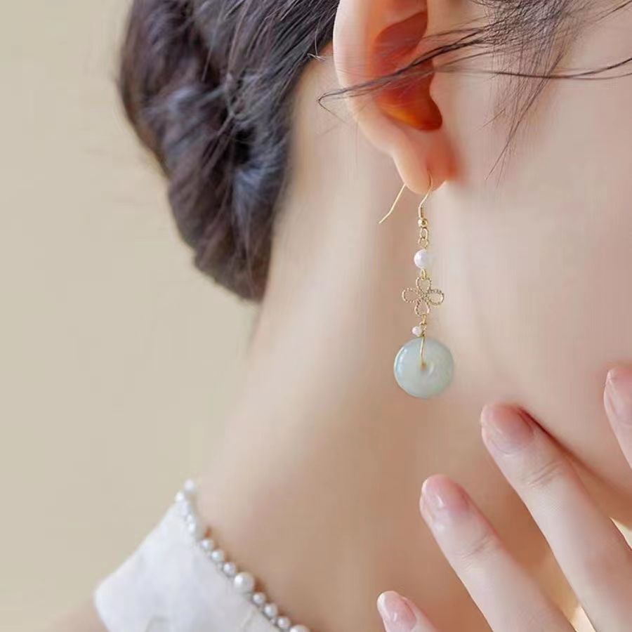 Peace Buckle Tassel Earrings | 2025 New Chinese Style Silver Plated Jewelry