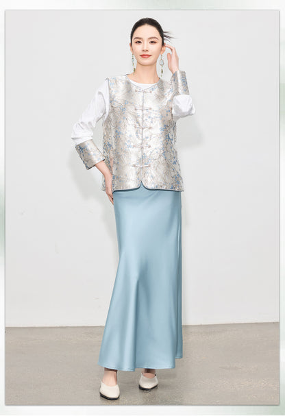 High-End Chinese Fashion Jacquard Vest Top