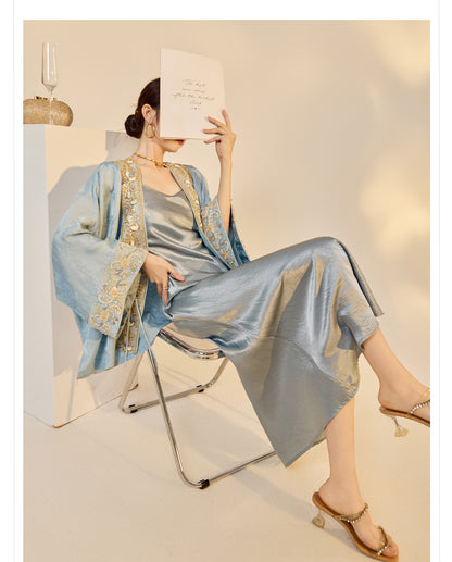 High-End National Style Beaded Jacket | Elegant Light Luxury Jacquard Top