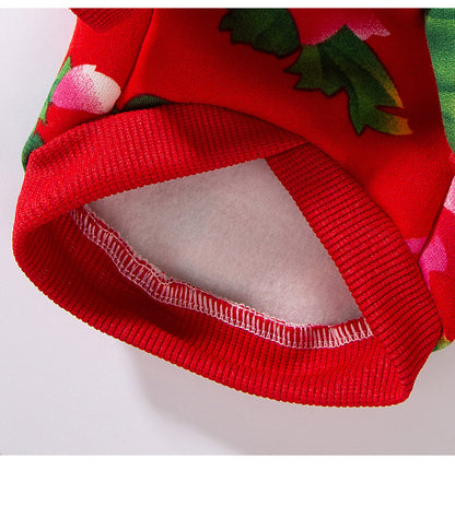 Floral Two-Leg Warm Pet Coat Small Dog Cat Autumn Winter Jacket