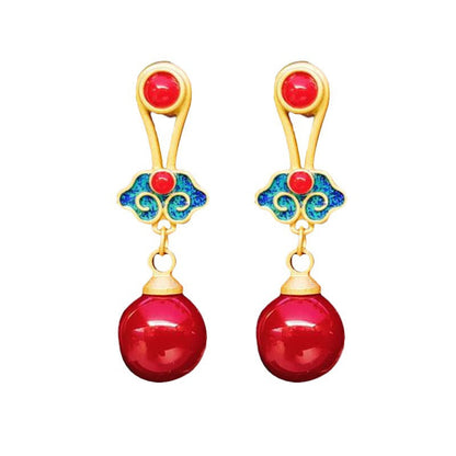 Ancient Style Retro Palace Earrings | Elegant Chinese Style Jewelry for Women