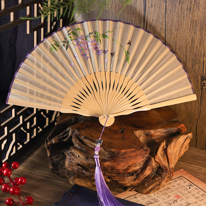 Ancient Style Suzhou Embroidered Fan — Portable Chinese Style Fan