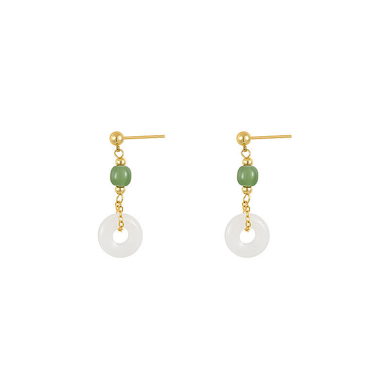 Ancient Style Jade Tassel Earrings — High-End Chinese Style Earrings for Women