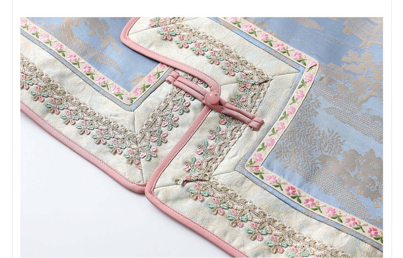 New Chinese Style Heavy Embroidery Rayon Vest for Women