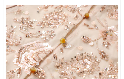 National Style2025Summer New Beaded Embroidery New Chinese Style Sequin Mermaid Skirt Vest Pants Set