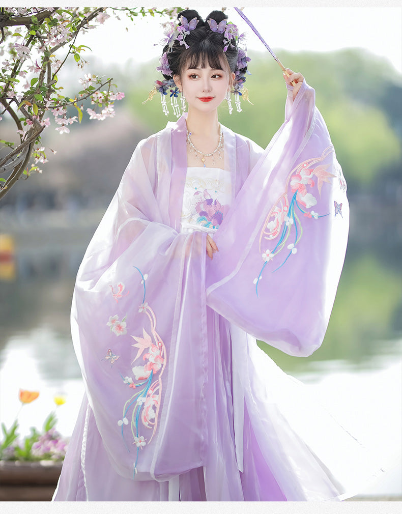 Oriental Ancient Hanfu — Restored Fairy Purple Spring Summer Set