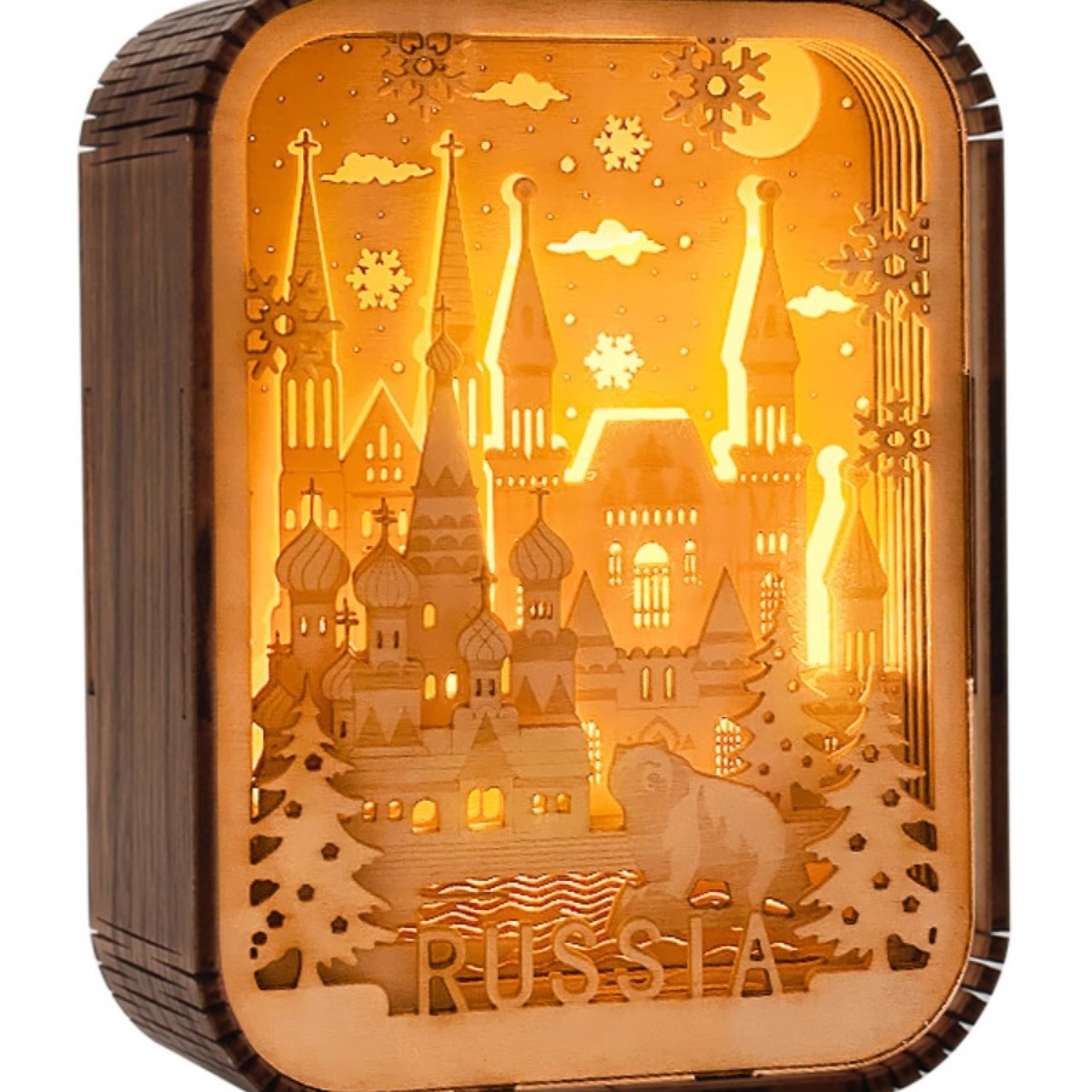 3D London City Wood Carving Lamp Night Light Mid-Autumn Gift