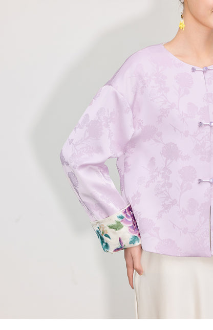 Spring Retro Embroidered Loose Slimming Jacket for Women