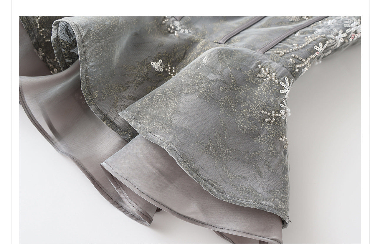 Elegant National Style Jacquard Beaded Embroidery Women's Set