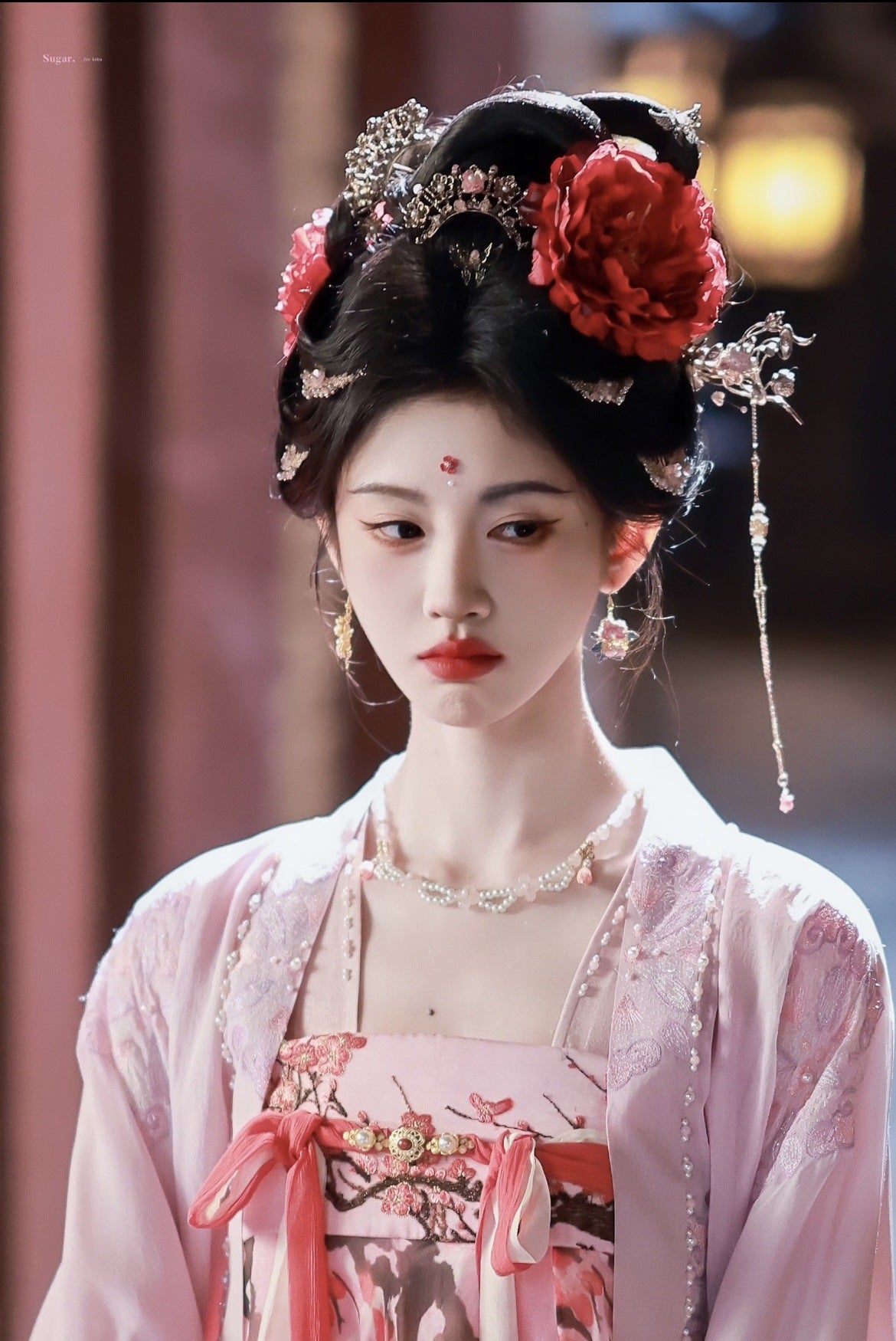 Elegant Ancient Costume Perm Flower Hairpin Hanfu Tang Style Hair Accessory