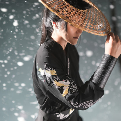 Men's Black Hanfu Wei Jin Swordsman Style Ancient Chinese Outfit