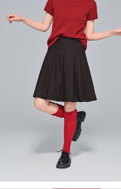 Early Autumn High-Waist Pleated Blazer Skirt