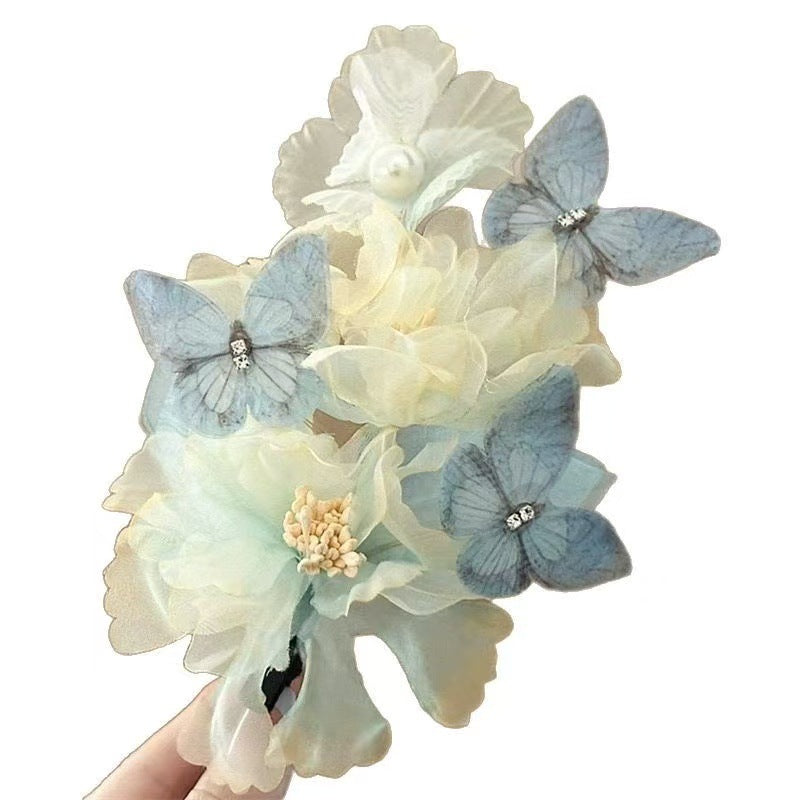 Dreamy Cloud Peony Handmade Silk Flower Hairpin Fairy Hanfu Hair Accessory