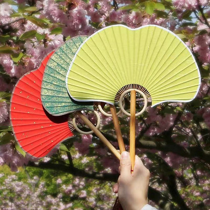 Handmade Ginkgo Leaf Xuan Paper Round Fan — Classical Chinese Style