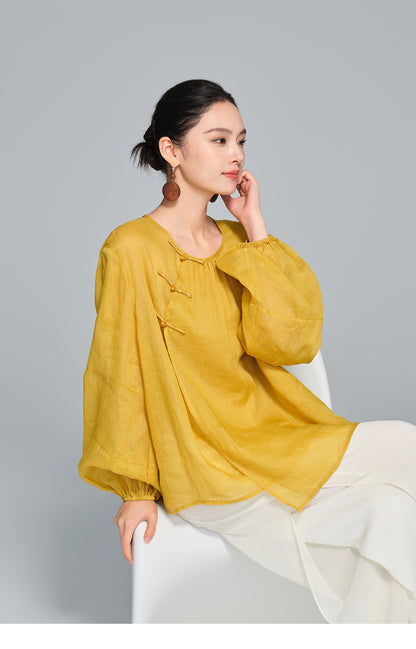 Stylish Loose Linen Women's Top